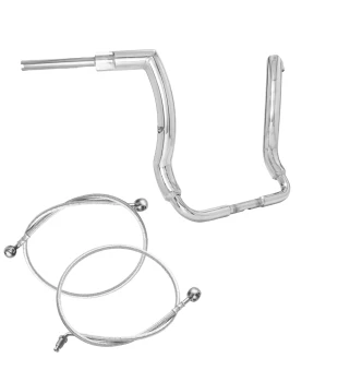 Kit Guidão Front King Rhino 2” + Cabos Mecânicos com Embreagem Hidráulica para Harley-Davidson Touring Electra, Street e Ultra Glide - Inox Polido