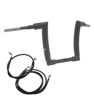 Kit Guidão King Curve Rhino 2” + Cabos Mecânicos com Embreagem Hidráulica para Harley-Davidson Touring Road Glide - Preto