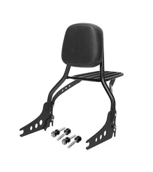 Sissy Bar King Low 16" Destacável para Harley-Davidson Softail Sport Glide com Bagageiro Removivel - Preto