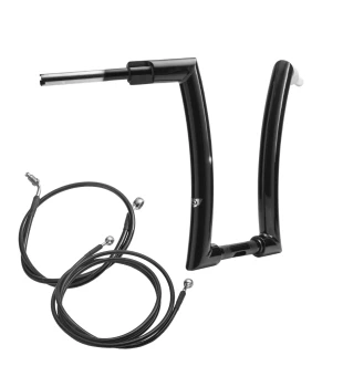 Kit Guidão King Quinado Rhino 2” + Cabos Mecânicos com Embreagem Hidráulica para Harley-Davidson Touring Road Glide - Preto