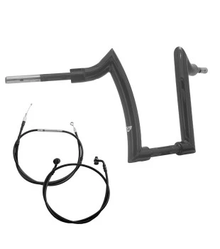 Kit Guidão Front Diablo Rhino 2” + Cabos Mecânicos com Acelerador Eletrônico para Harley-Davidson Softail Line - Preto