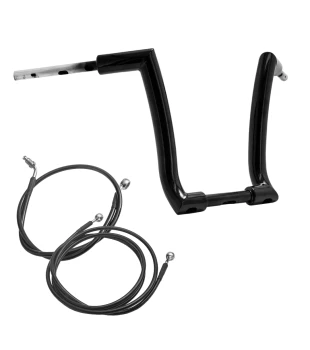 Kit Guidão Rogue Rhino 2” + Cabos Mecânicos com Embreagem Hidráulica para Harley-Davidson Touring Road Glide - Preto