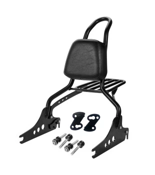 Sissy Bar King 20" Destacável para Harley-Davidson Dyna com Bagageiro Removivel - Preto