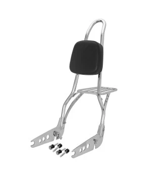Sissy Bar King 25" Destacável para Harley-Davidson Softail Low Rider S com Bagageiro Removivel - Inox Polido