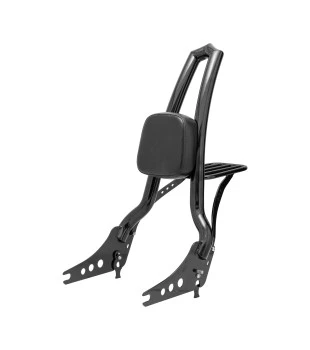 Sissy Bar Brutale Backbone 25" Destacável para Harley-Davidson Softail Fat Boy com Bagageiro Removível - Preto