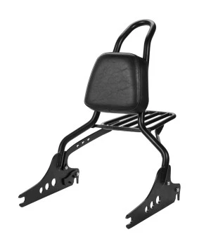 Sissy Bar King 20" Destacável para Harley-Davidson Softail Street Bob com Bagageiro Removivel - Preto