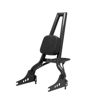 Sissy Bar Brutale Squarebone 25" Destacável para Harley-Davidson Softail Blackline com Bagageiro Removível - Preto