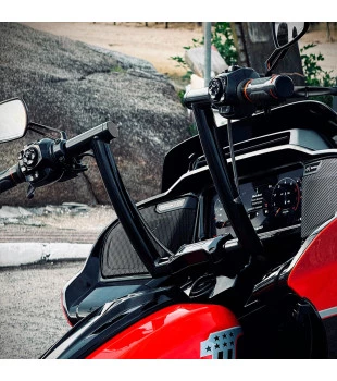 Guidão Old Custom Curve Quinado Brutale 1.1/2" para Harley-Davidson Touring Road Glide - Preto